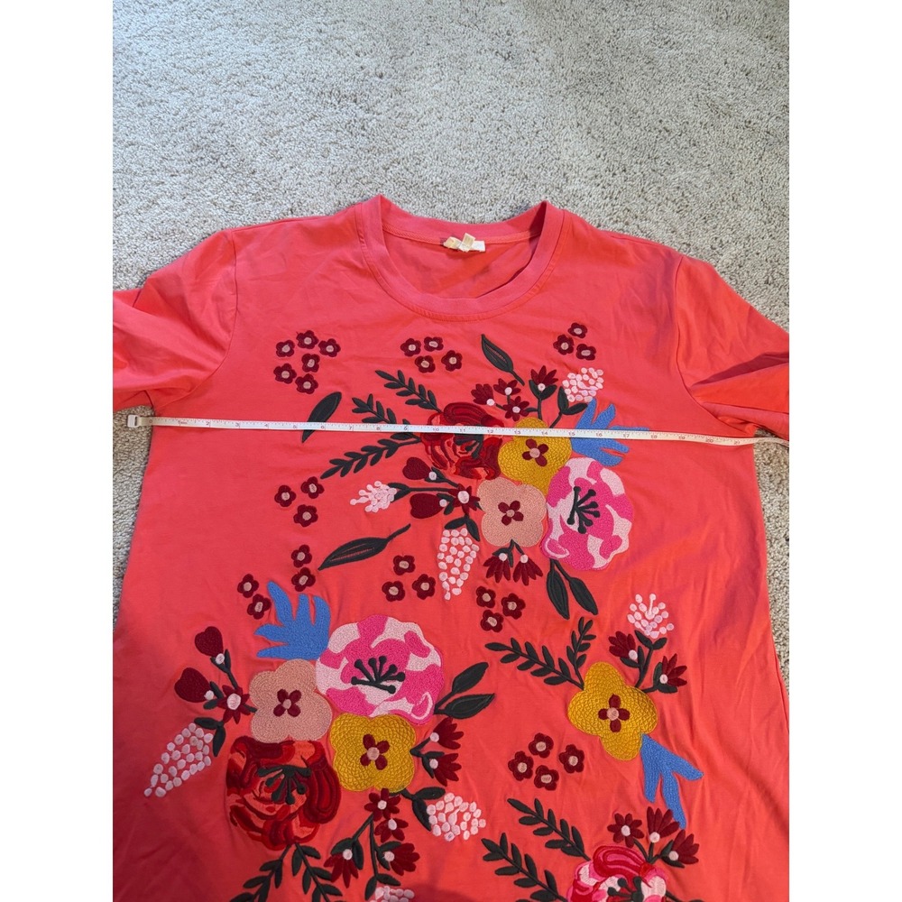 Layers Clothing Coral Floral Embroidered Ruffle Sleeve Top CR1030 Mens M - Picture 5 of 7